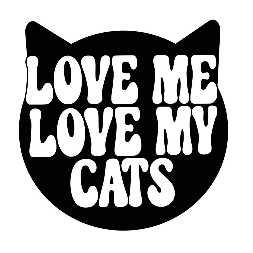 Cat Quotes Typography Black and White for print vector