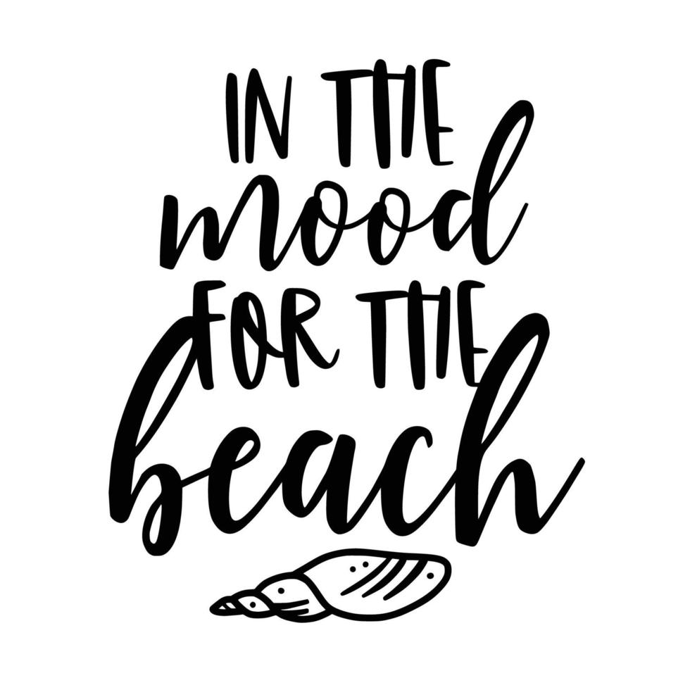 tipografía de citas de playa en blanco y negro para imprimir vector