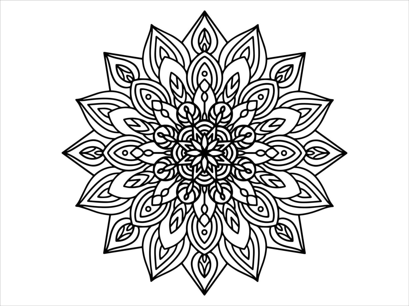 ilustración de arte de línea de mandala vector