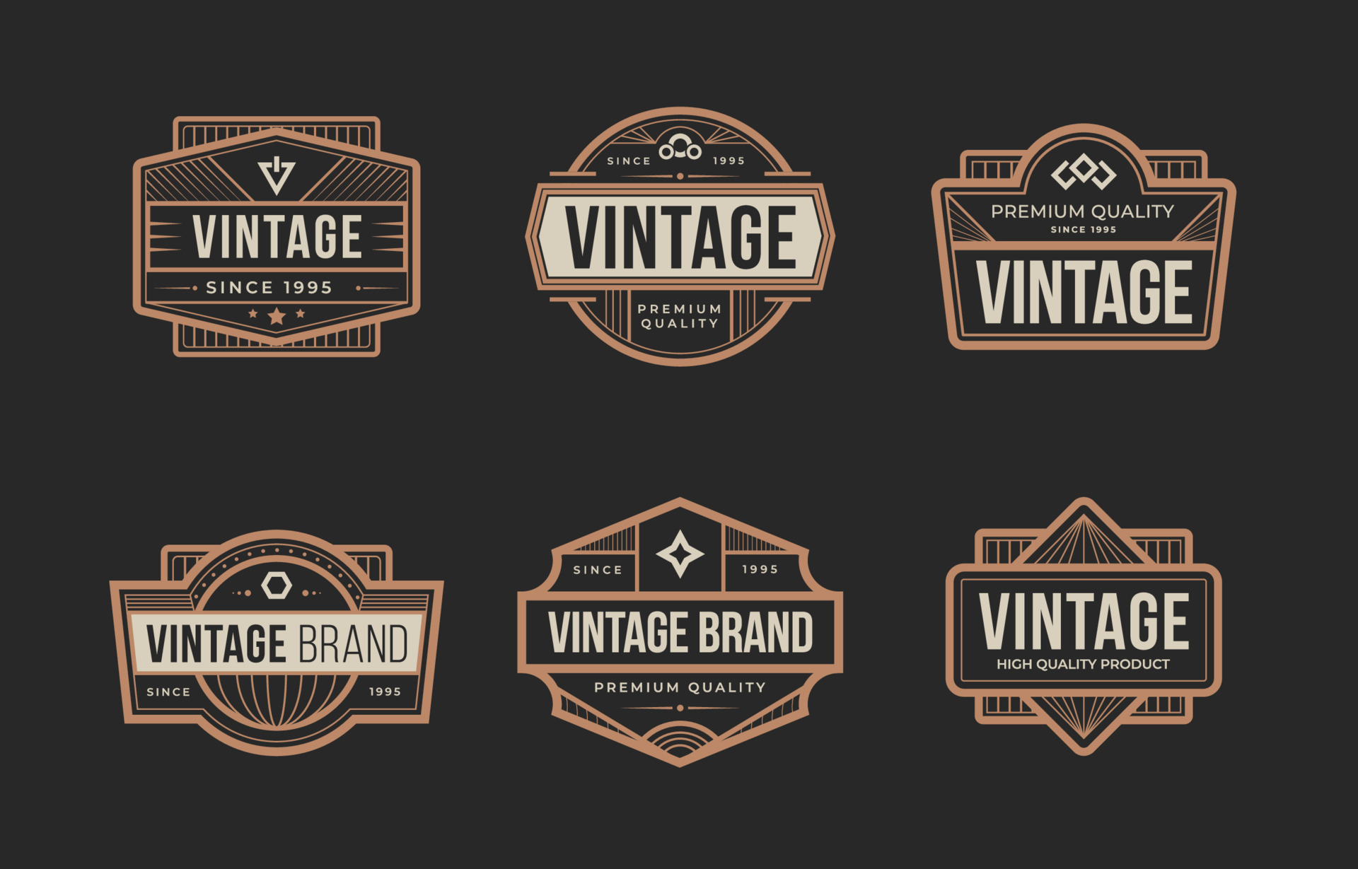 Vintage Badges Set 15572480 Vector Art at Vecteezy