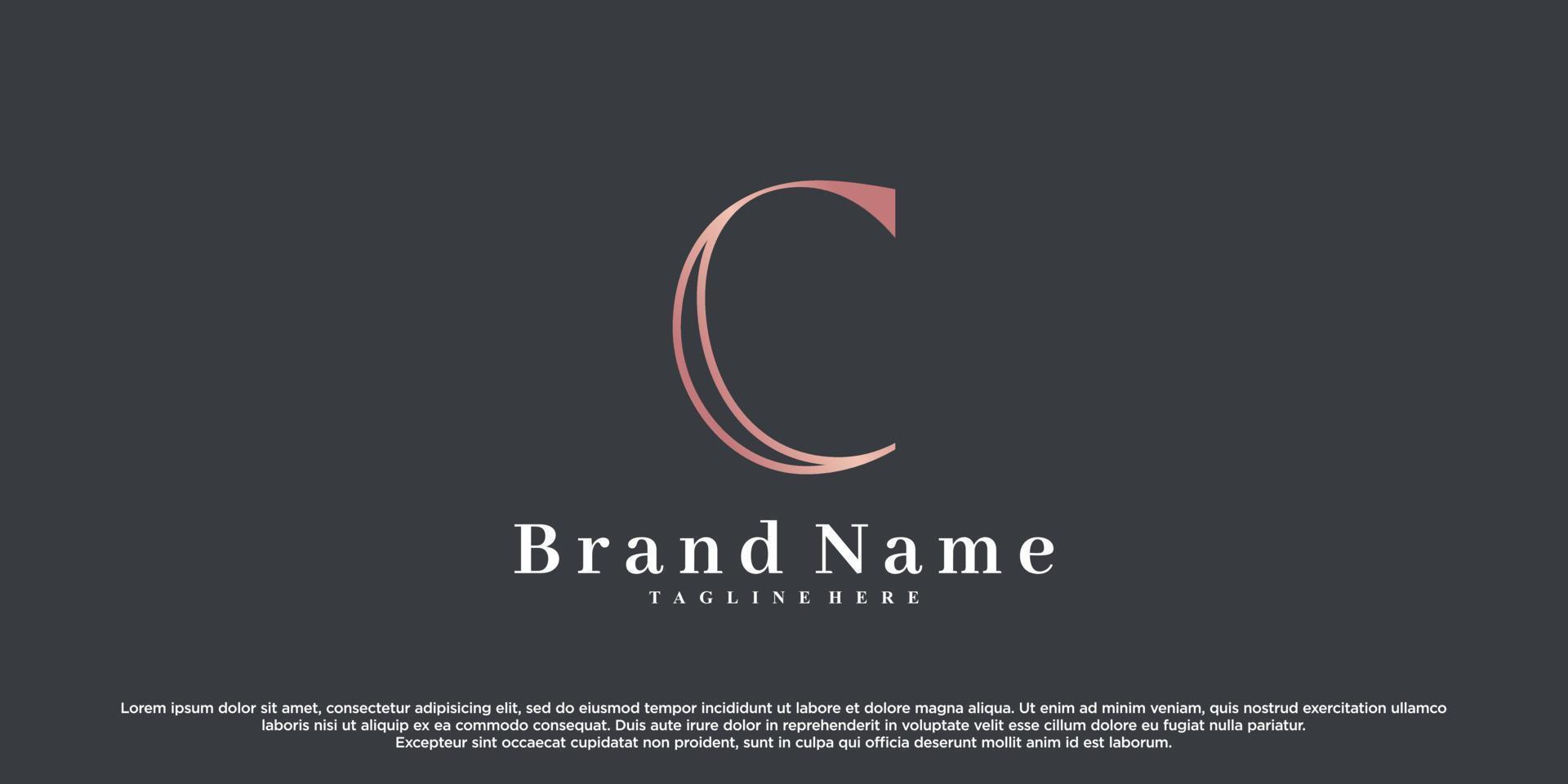 Initial latter c logo design with creative concept Premium Vector