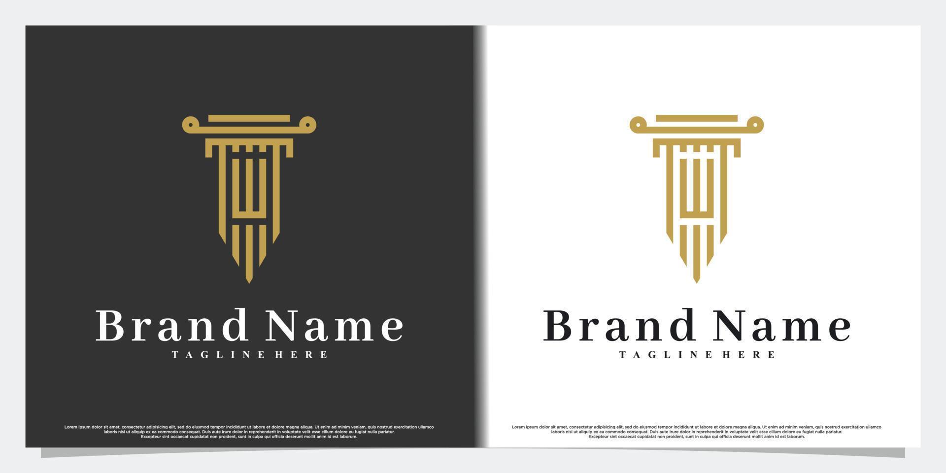 Law and latter w logo design with creative concept Premium Vector