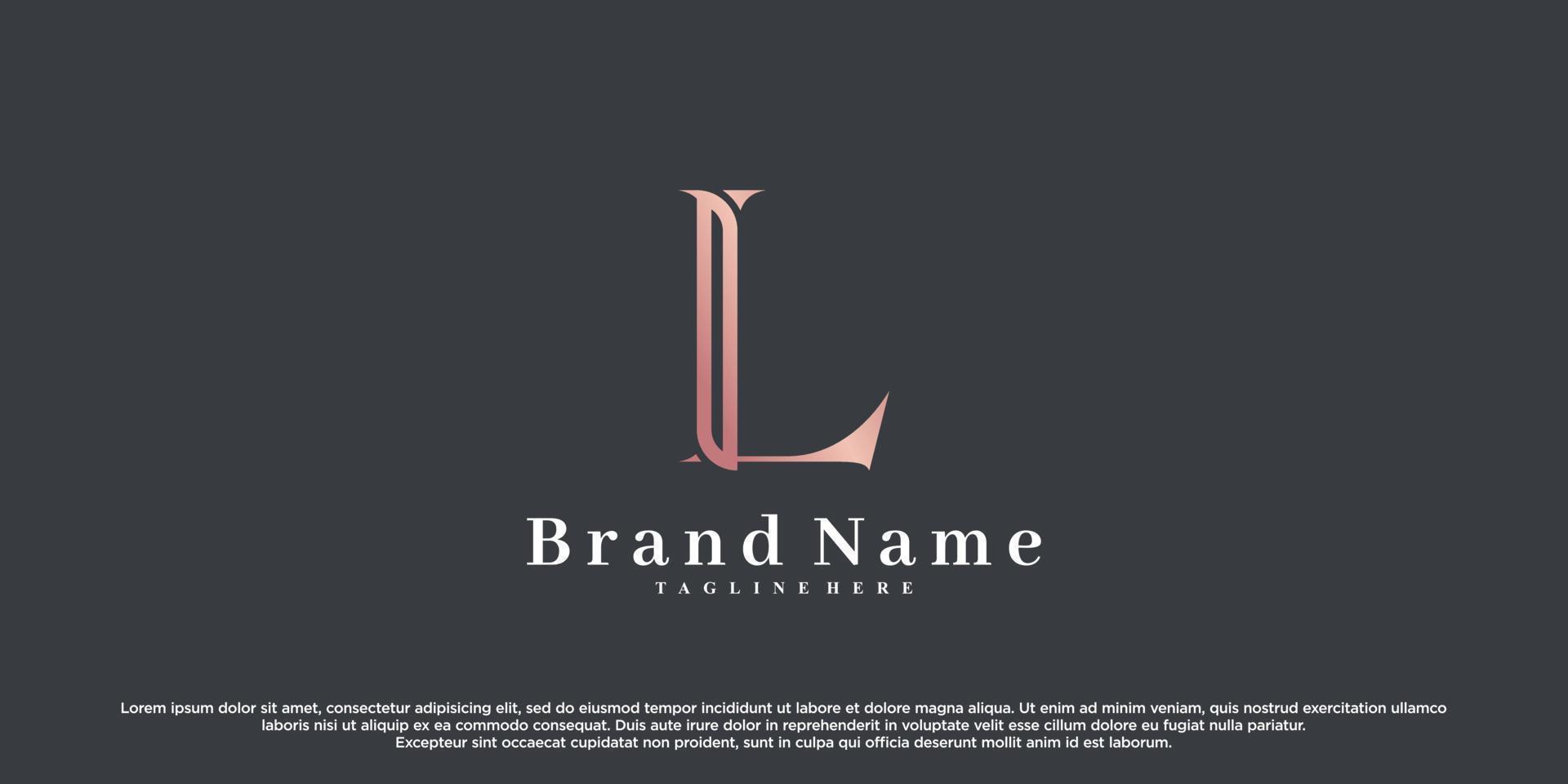 Initial latter l logo design with creative concept Premium Vector