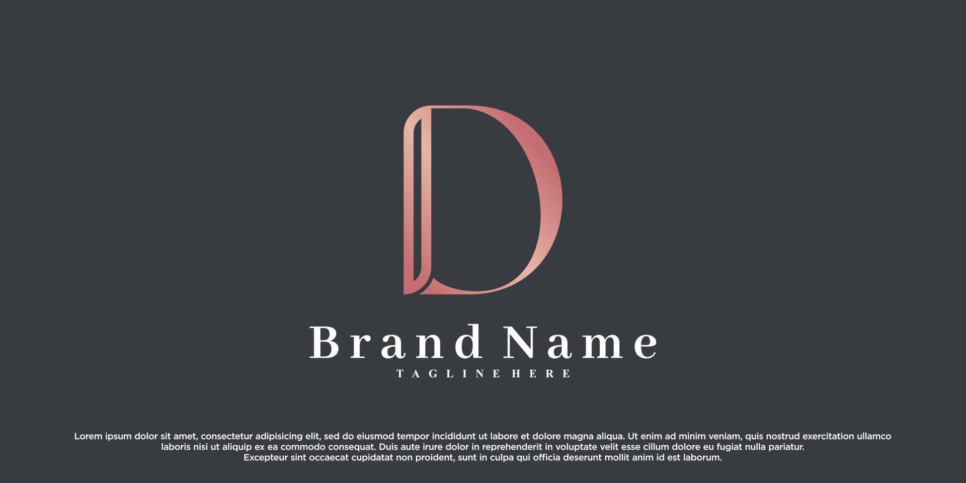 diseño de logotipo inicial de la última d con vector premium de concepto creativo