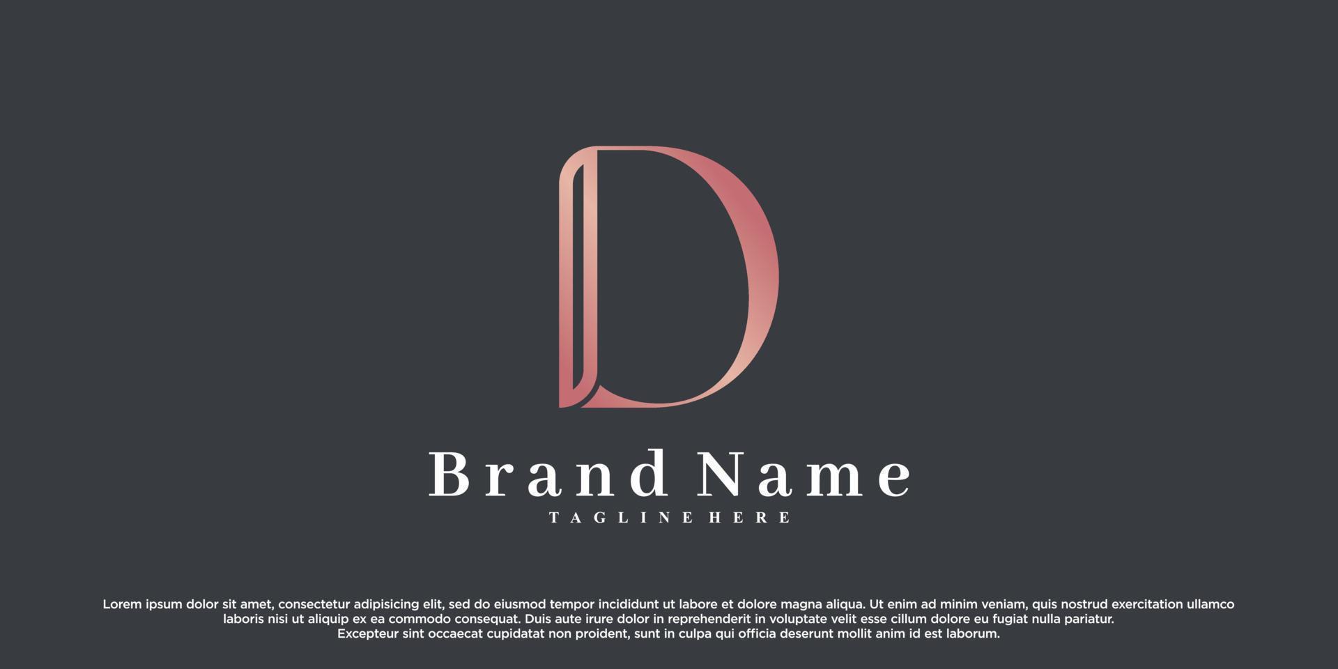 Initial latter d  logo design with creative concept Premium Vector