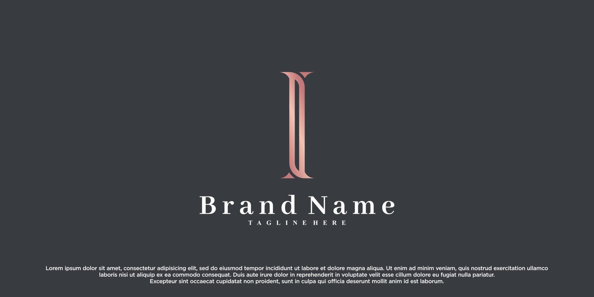 Initial latter i logo design with creative concept Premium Vector