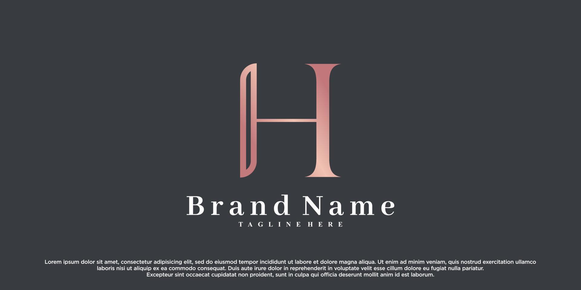 Initial latter h logo design with creative concept Premium Vector