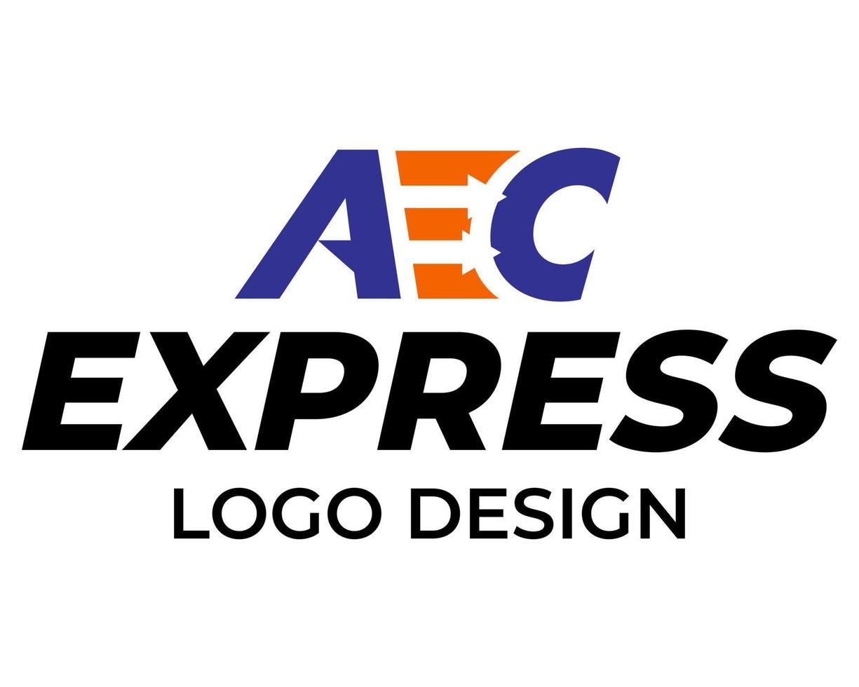 diseño del logotipo de la expedición del monograma de la letra aec. vector