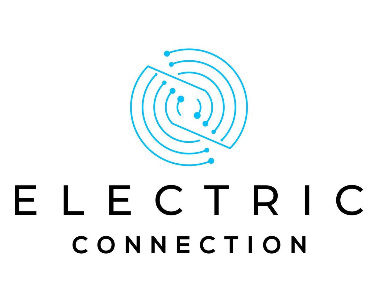 Connection and electric logo design. vector