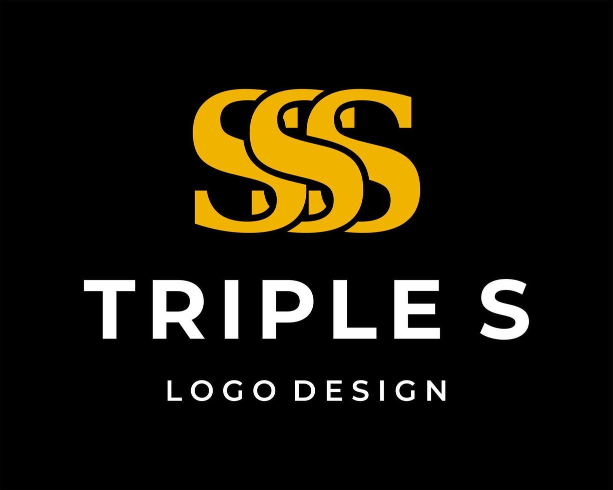 SSS letter monogram fashion logo design. vector