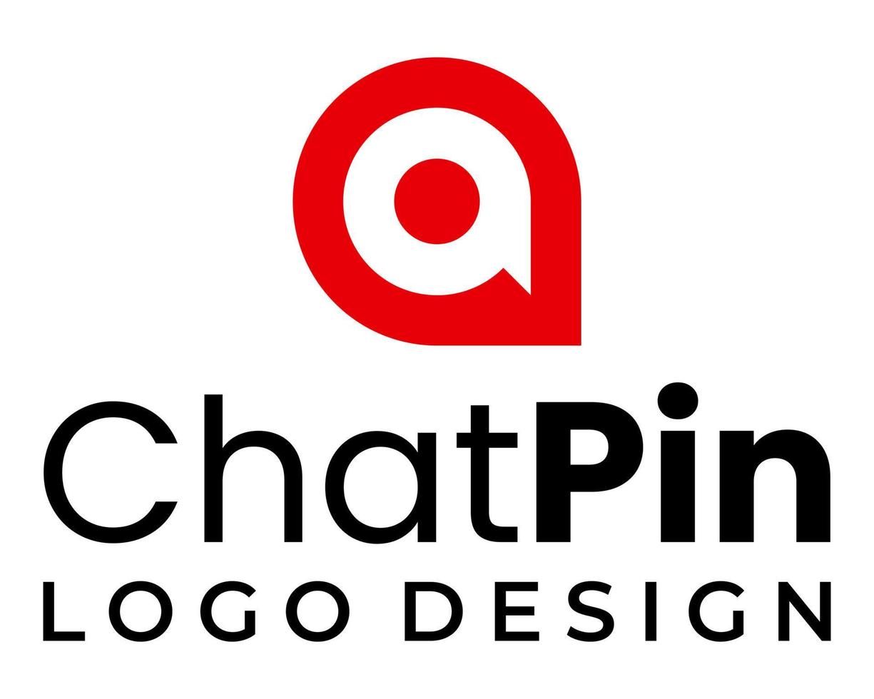 letra a chat de monograma y diseño de logotipo de ubicación. vector