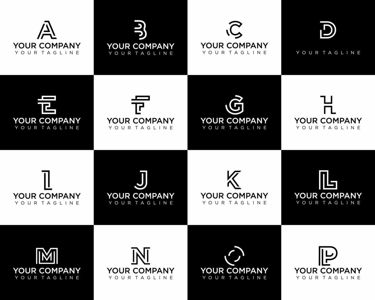 Letter A to P monogram business logo design. vector