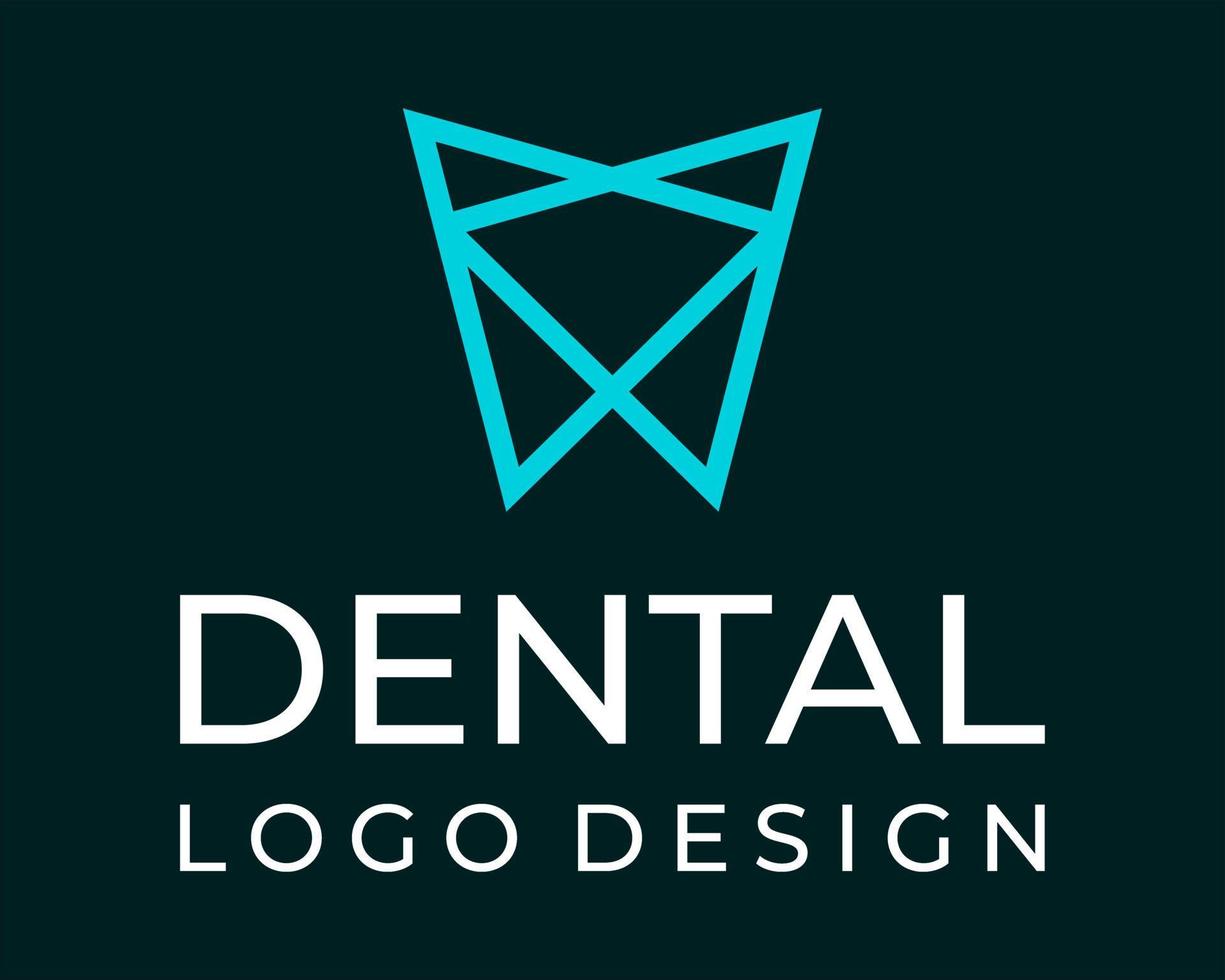 Geometric dental logo design. vector