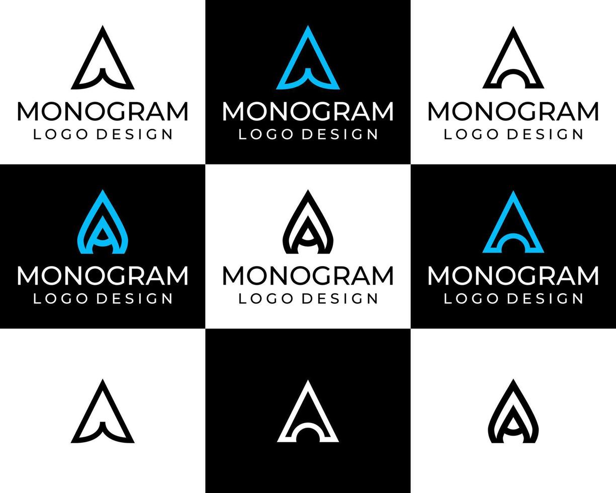 letra un diseño de logotipo de empresa de monograma. vector