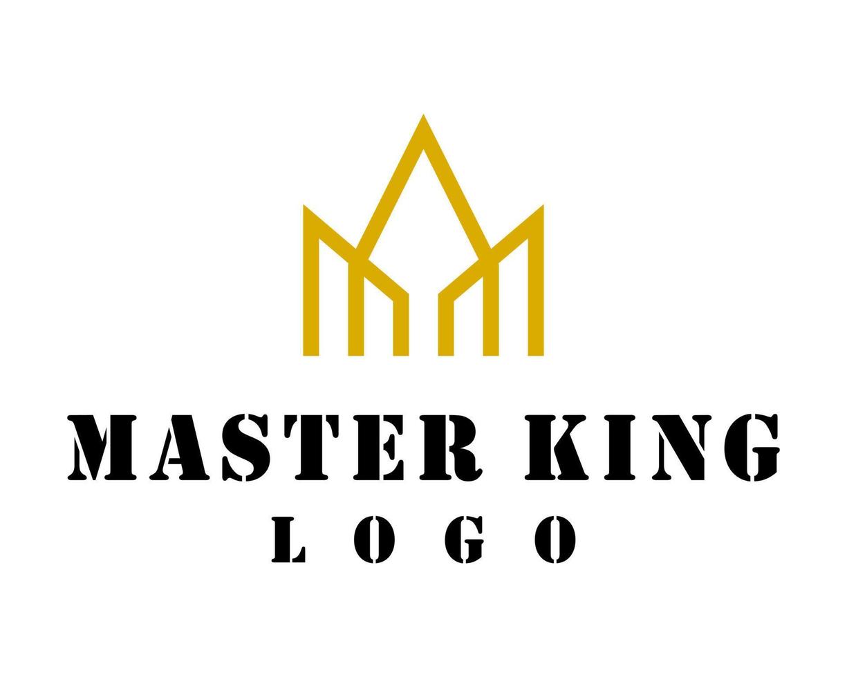 Luxury crown geometric logo design. vector