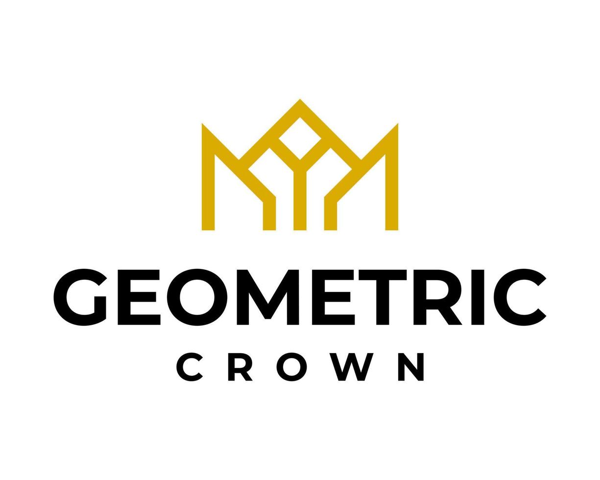 Luxury crown geometric logo design. vector