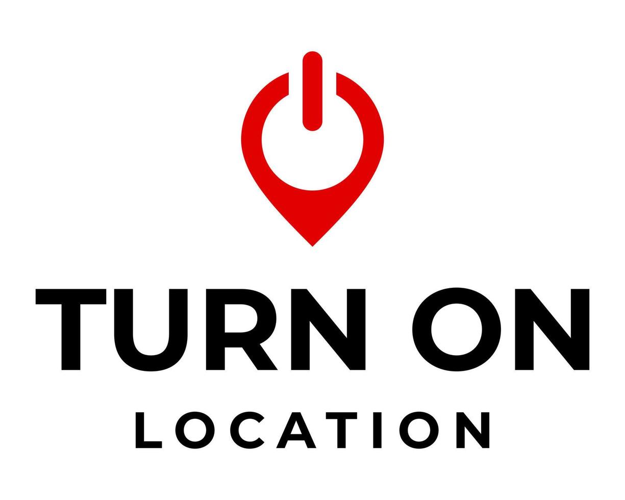 Location and power button logo design. vector