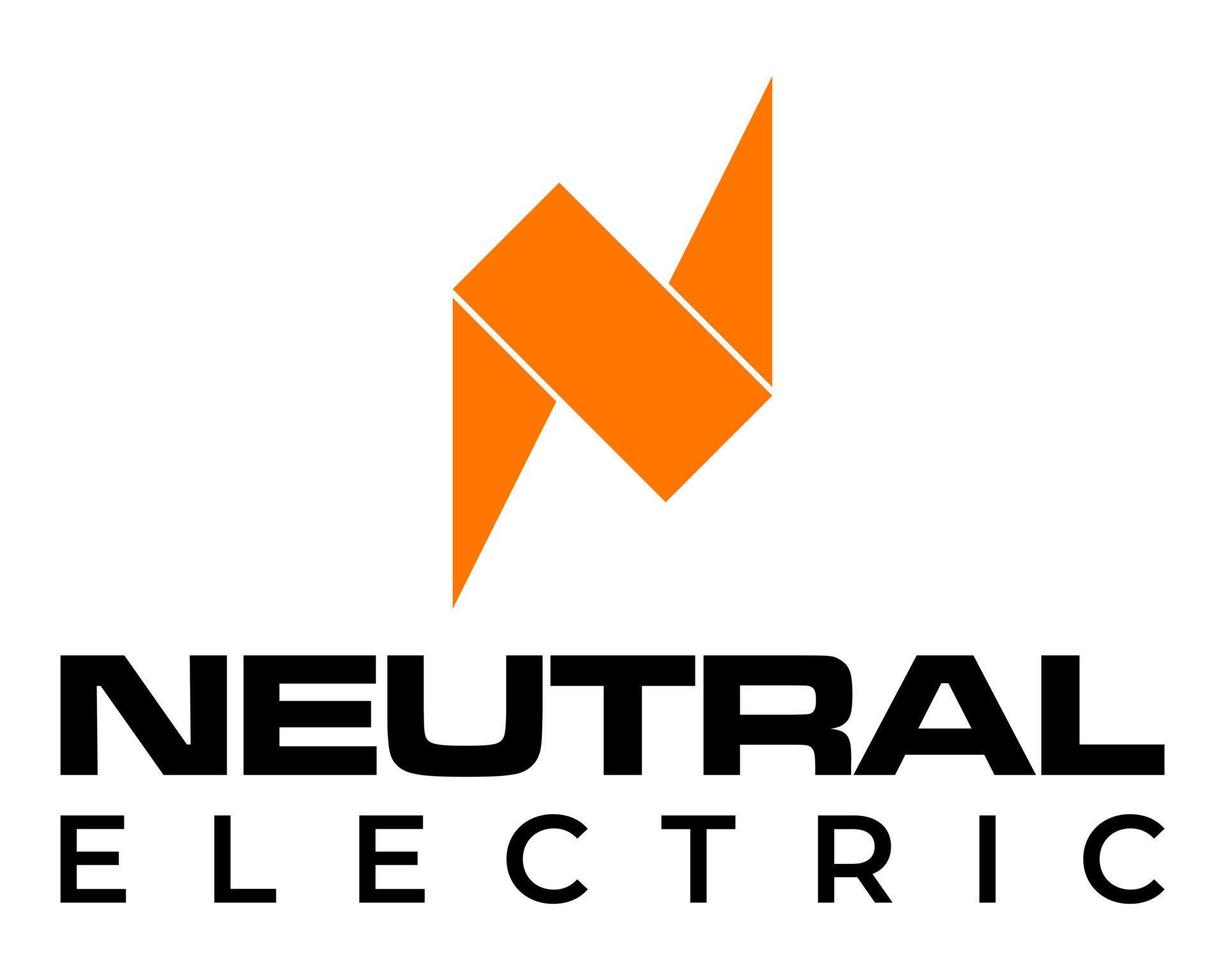 Letter N geometric electric logo design. vector