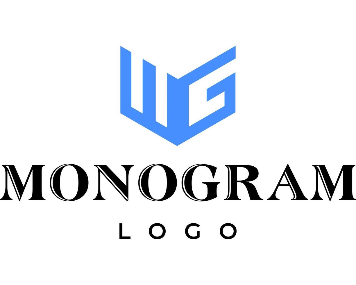 Letter W and G business logo design. vector