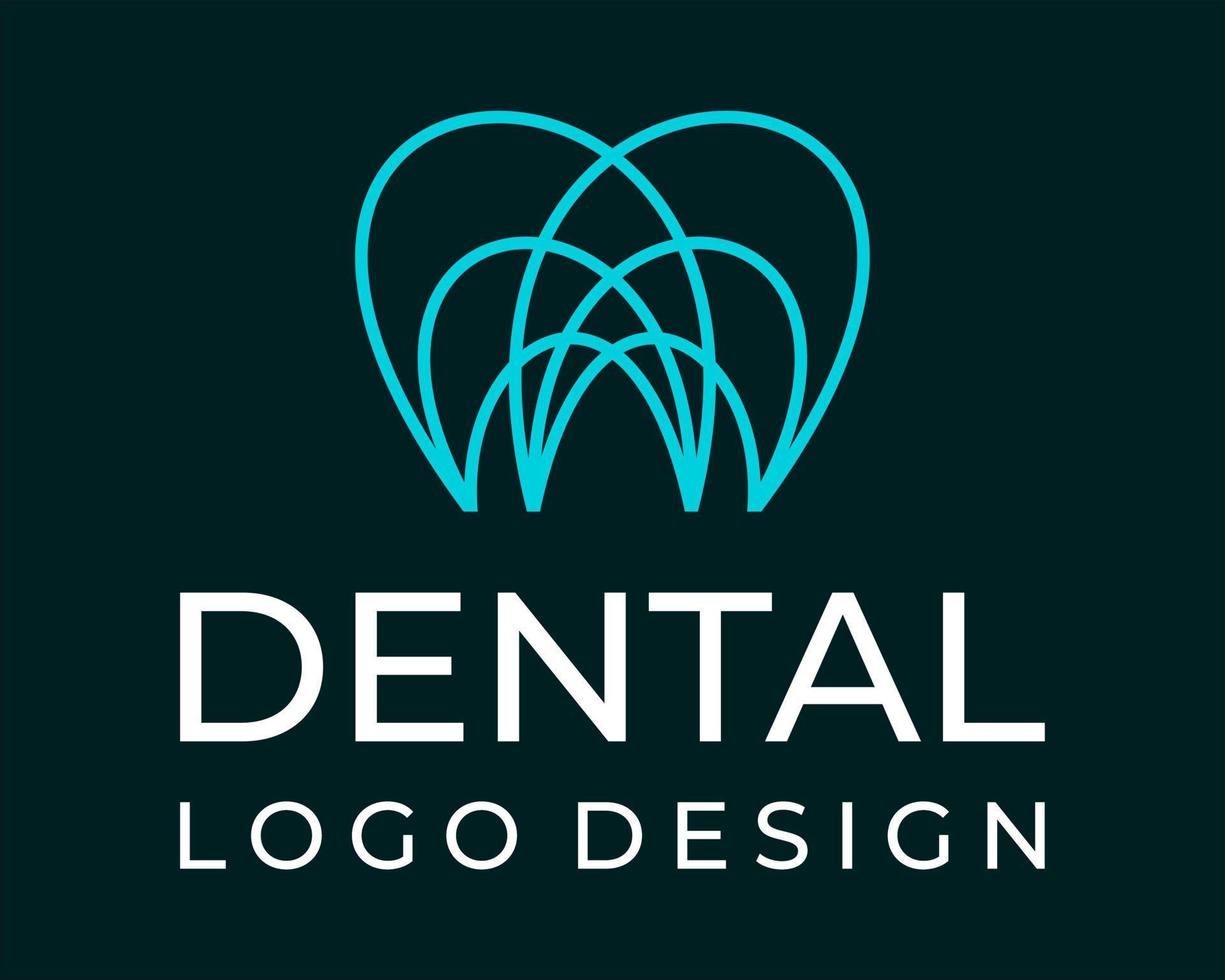 Geometric dental logo design. vector