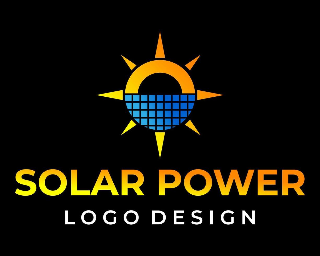 Solar power industry logo design. vector