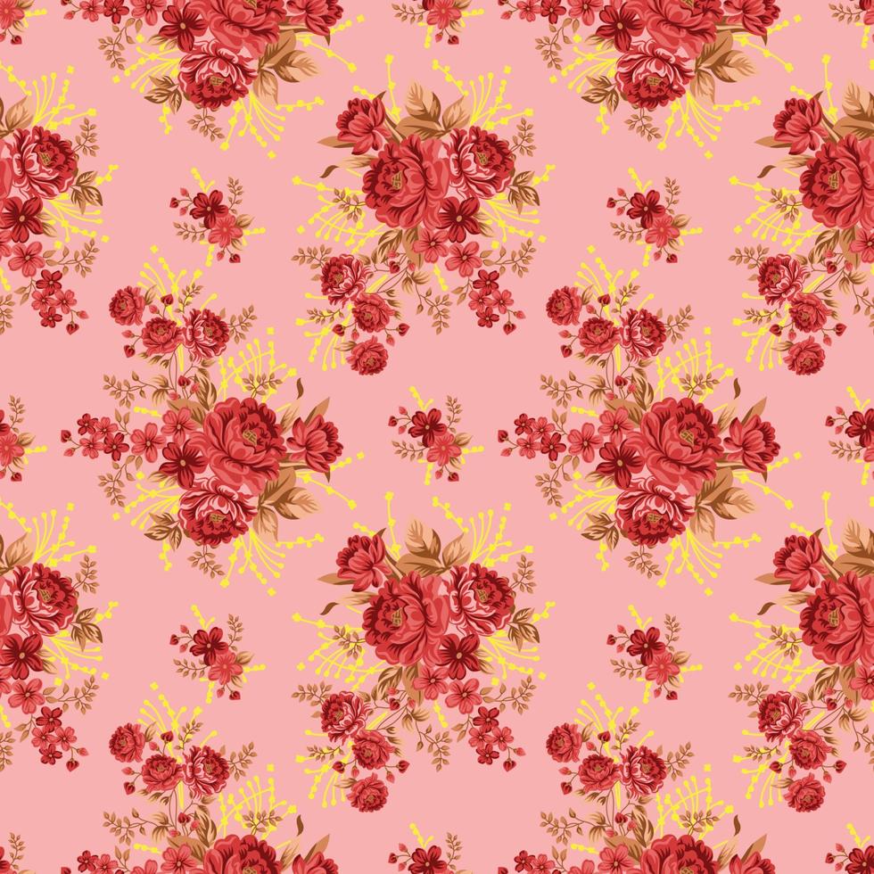 Beautiful watercolor flowers patterns on colorful background. textile pattern design vector