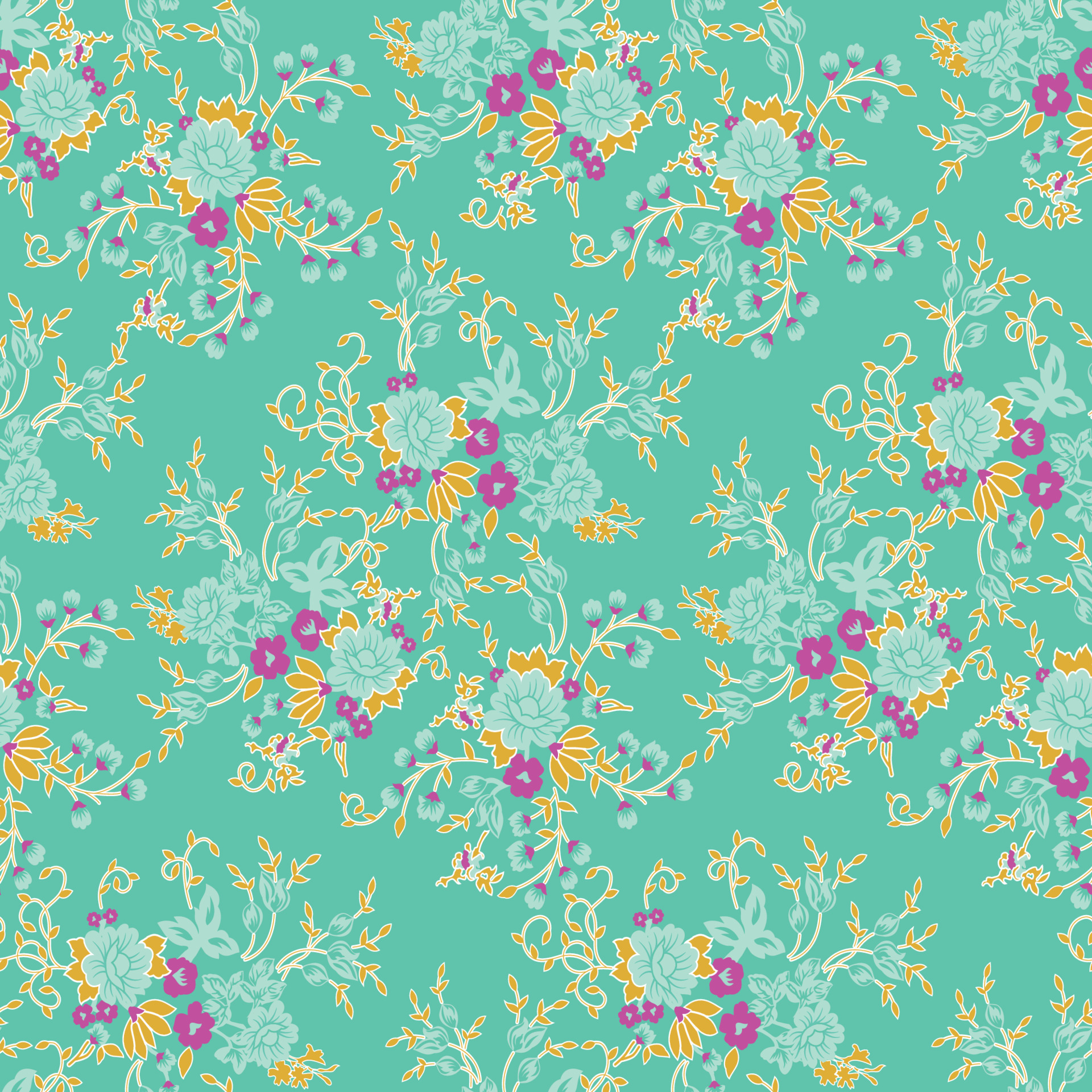 Watercolor Flower Pattern. Seamless Pattern. Bright Flowers