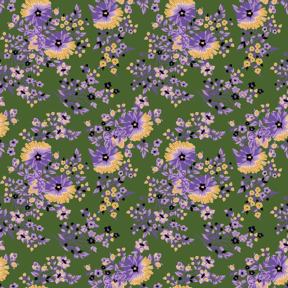 acuarela de patrones sin fisuras con flores para el diseño de la decoración. impresión brillante de moda de primavera o verano. diseño textil. patrón de diseño vector