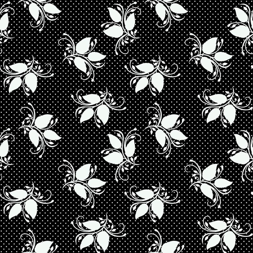 Seamless floral abstract Pattern with Flowers on black Background. pattern design and ready for print vector