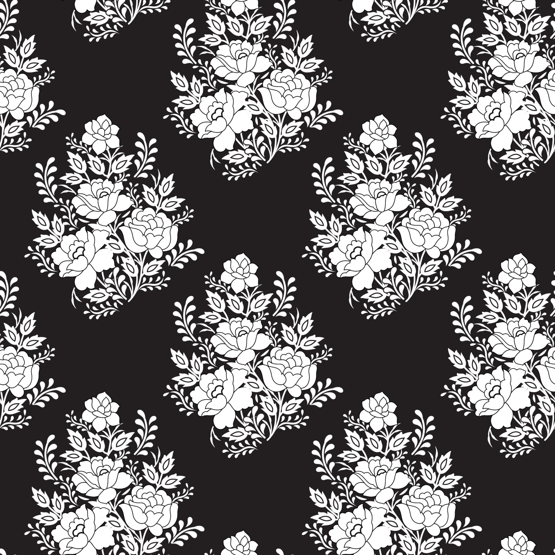 Seamless Floral Abstract Pattern With Flowers On Black Background Seamless Floral Abstract Pattern With Flowers On Black Background Pattern Design And Ready For Print Free Vector