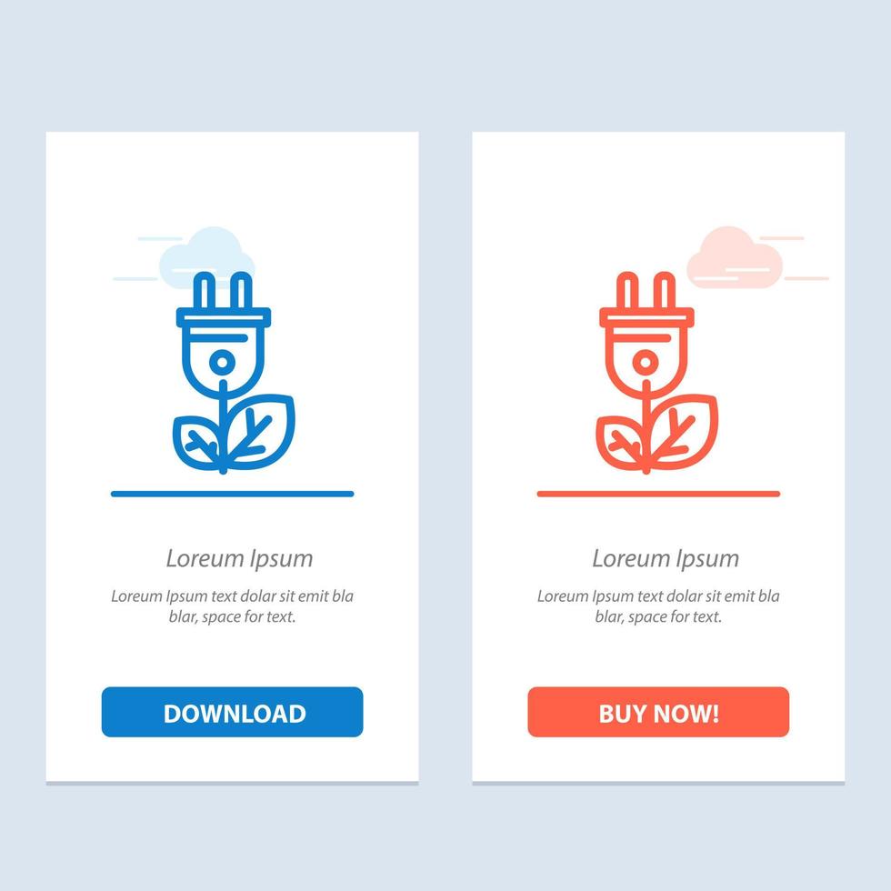 Biomass Energy Plug Power  Blue and Red Download and Buy Now web Widget Card Template vector