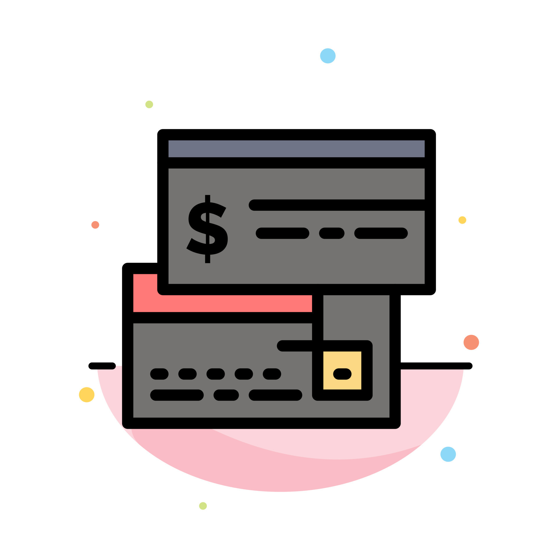 Direct Payment Card Credit Debit Direct Abstract Flat Color Icon