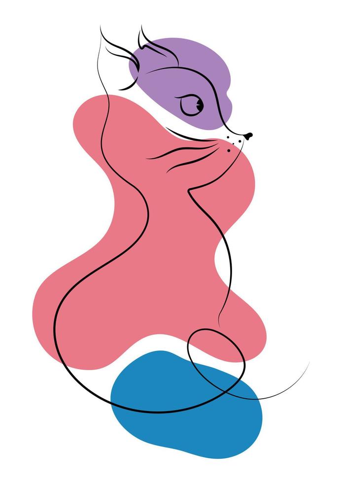 dibujo de líneas de gato estilo minimalista. estilo de dibujo a mano de esquema abstracto minimalista vector