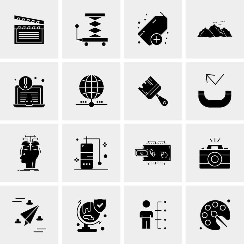 16 iconos de negocios universales vector ilustración de icono creativo para usar en proyectos relacionados con la web y dispositivos móviles