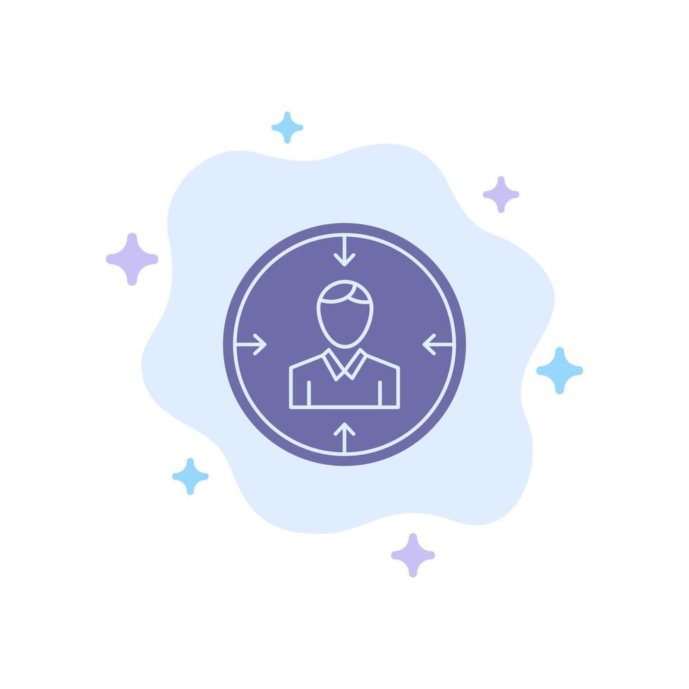 Target Employee Hr Hunting Personal Resources Resume Blue Icon on Abstract Cloud Background vector