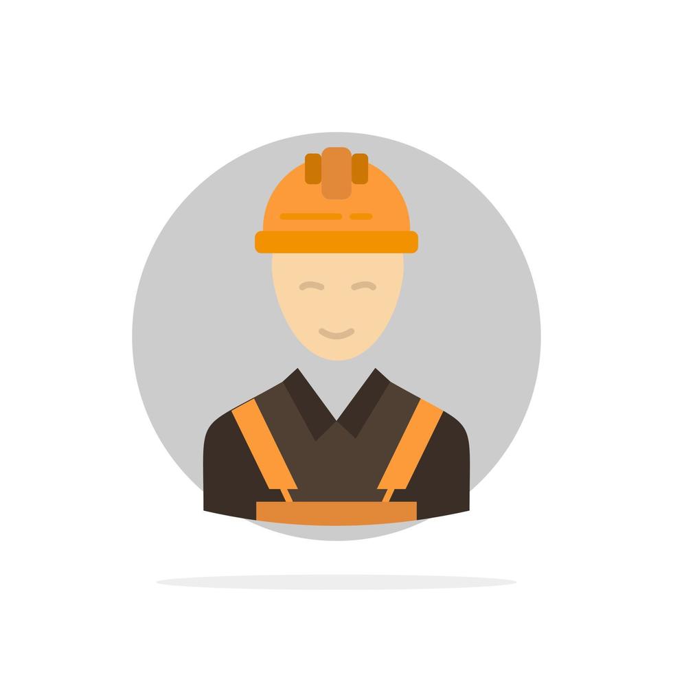 Worker Building Carpenter Construction Repair Abstract Circle Background Flat color Icon vector