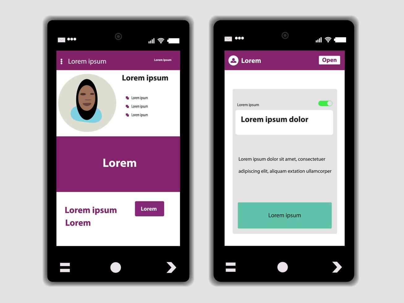 UI design of personal profile vector editable file