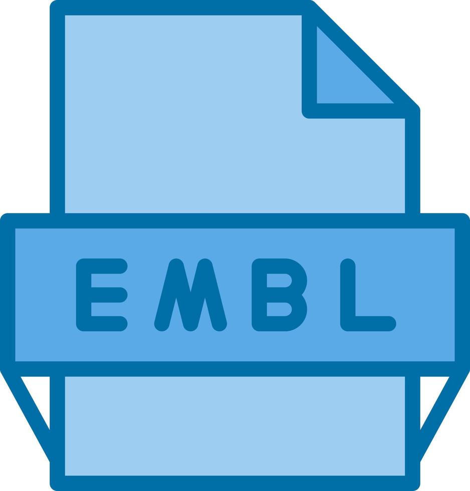 icono de formato de archivo embl vector