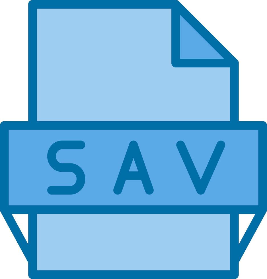 icono de formato de archivo sav vector