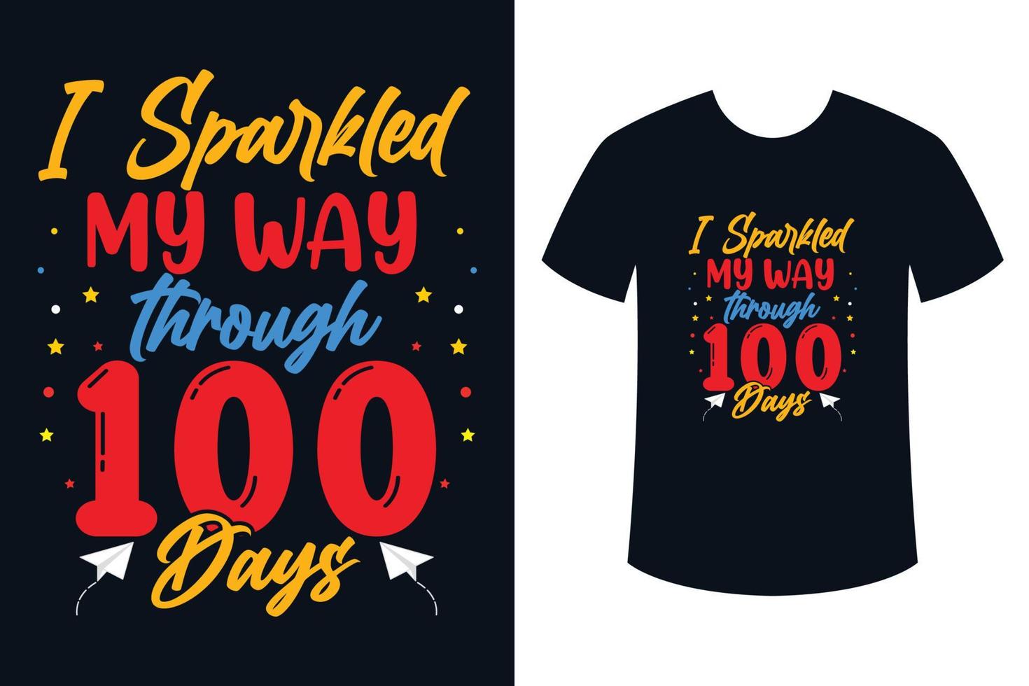 100 days of school typography t-shirt design vector