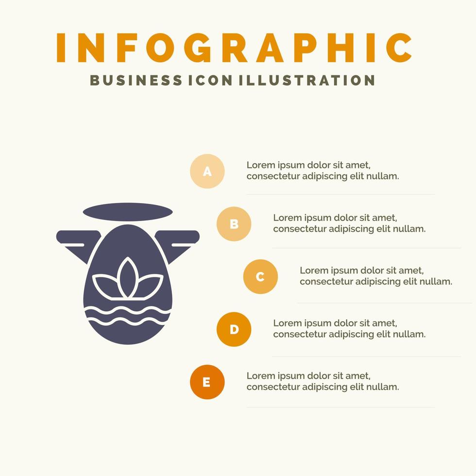 ángulo celebración pascua transportador sólido icono infografía 5 pasos presentación antecedentes vector