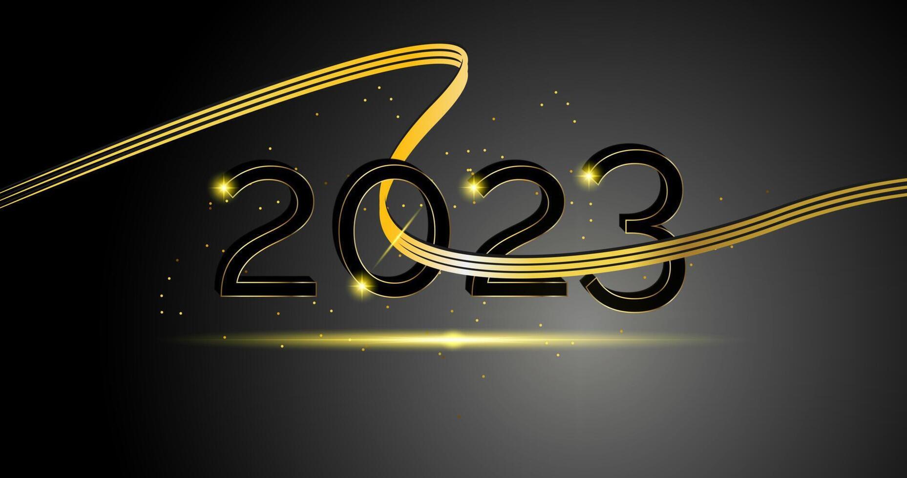 New Year 2023 Golden gradient color background for social media design vector