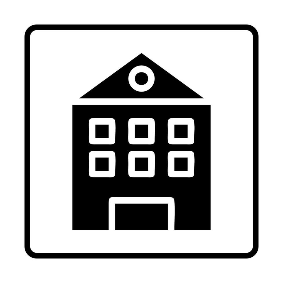 building solid Icon. Social media sign icons. Vector illustration isolated for graphic and web design.