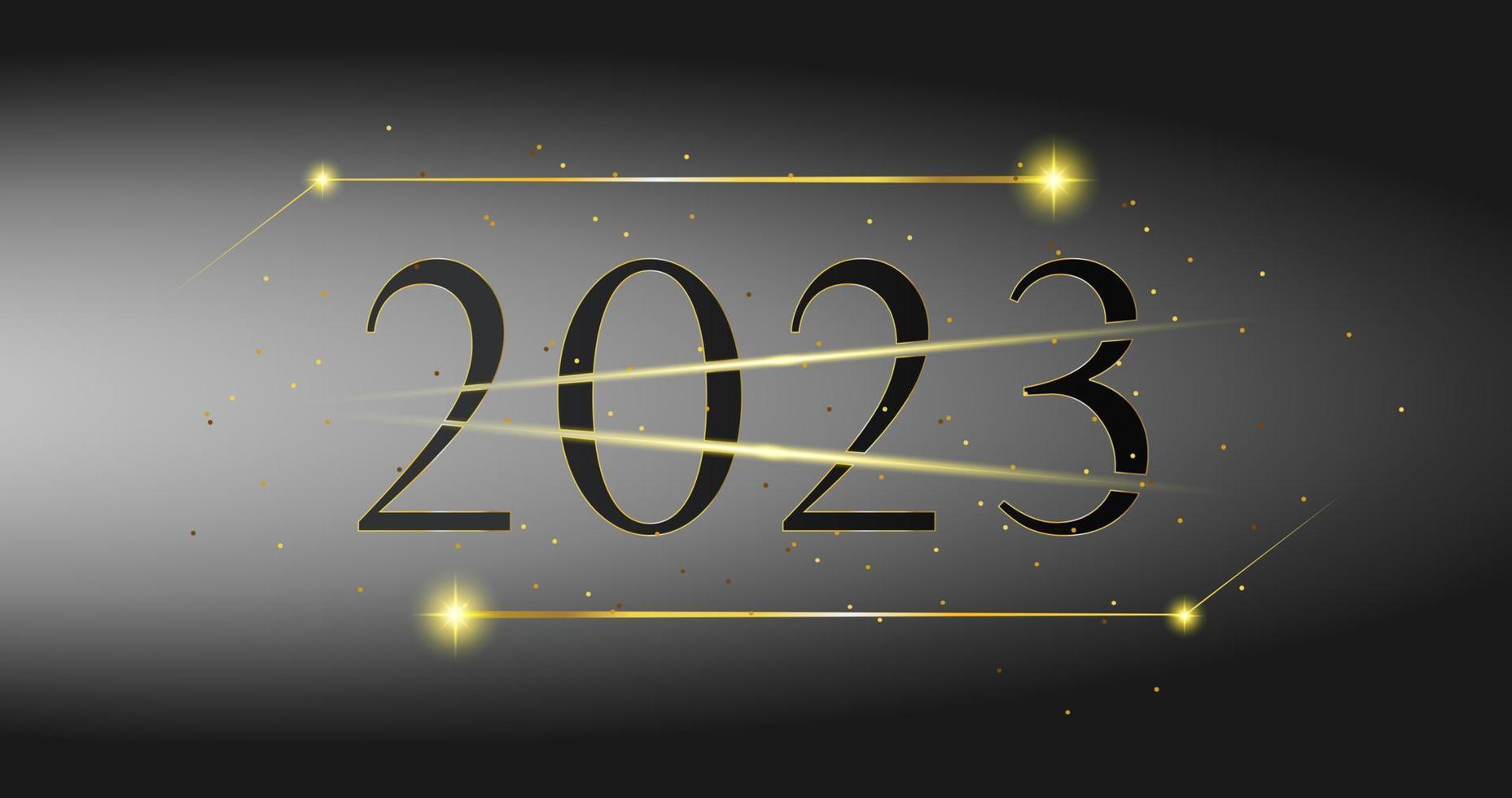 New Year 2023 Golden gradient color background for social media design vector
