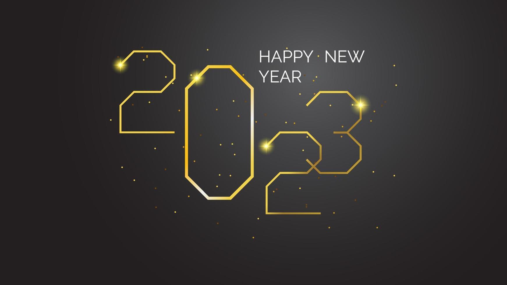 New Year 2023 Golden gradient color background for social media design vector