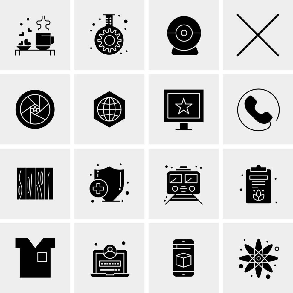 16 iconos de negocios universales vector ilustración de icono creativo para usar en proyectos relacionados con la web y dispositivos móviles