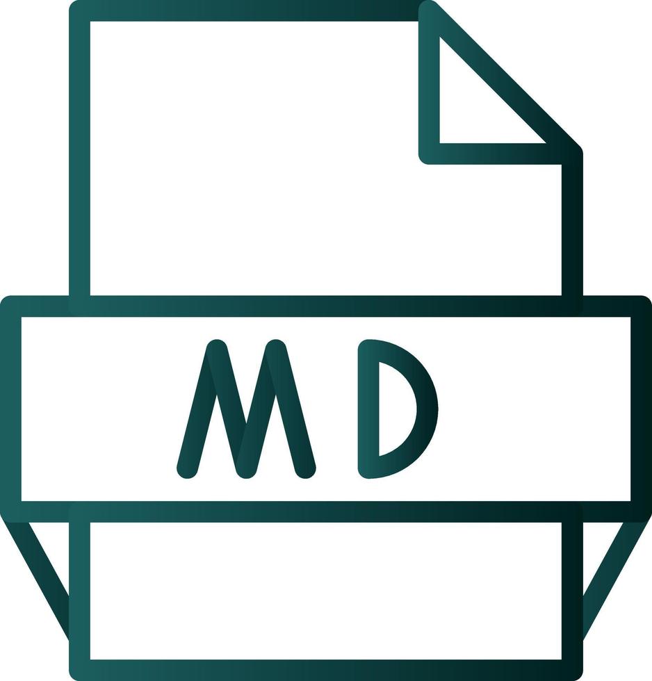 Md File Format Icon vector