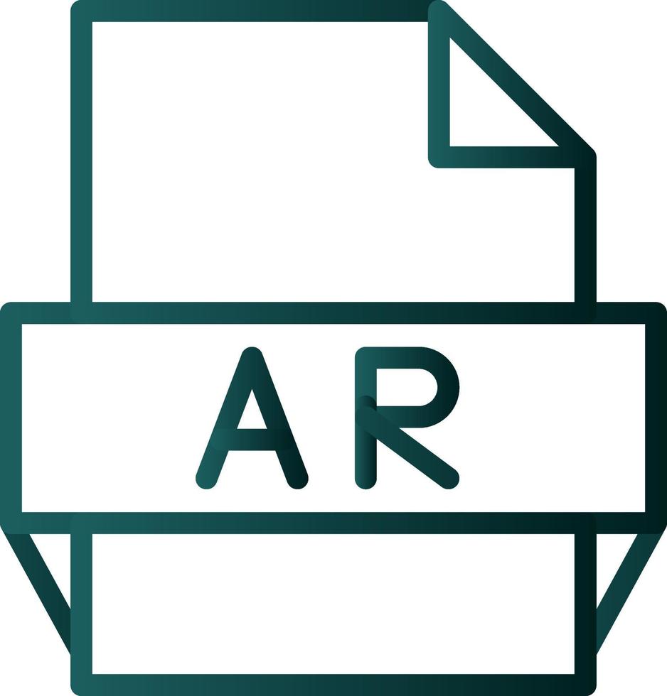 icono de formato de archivo ar vector