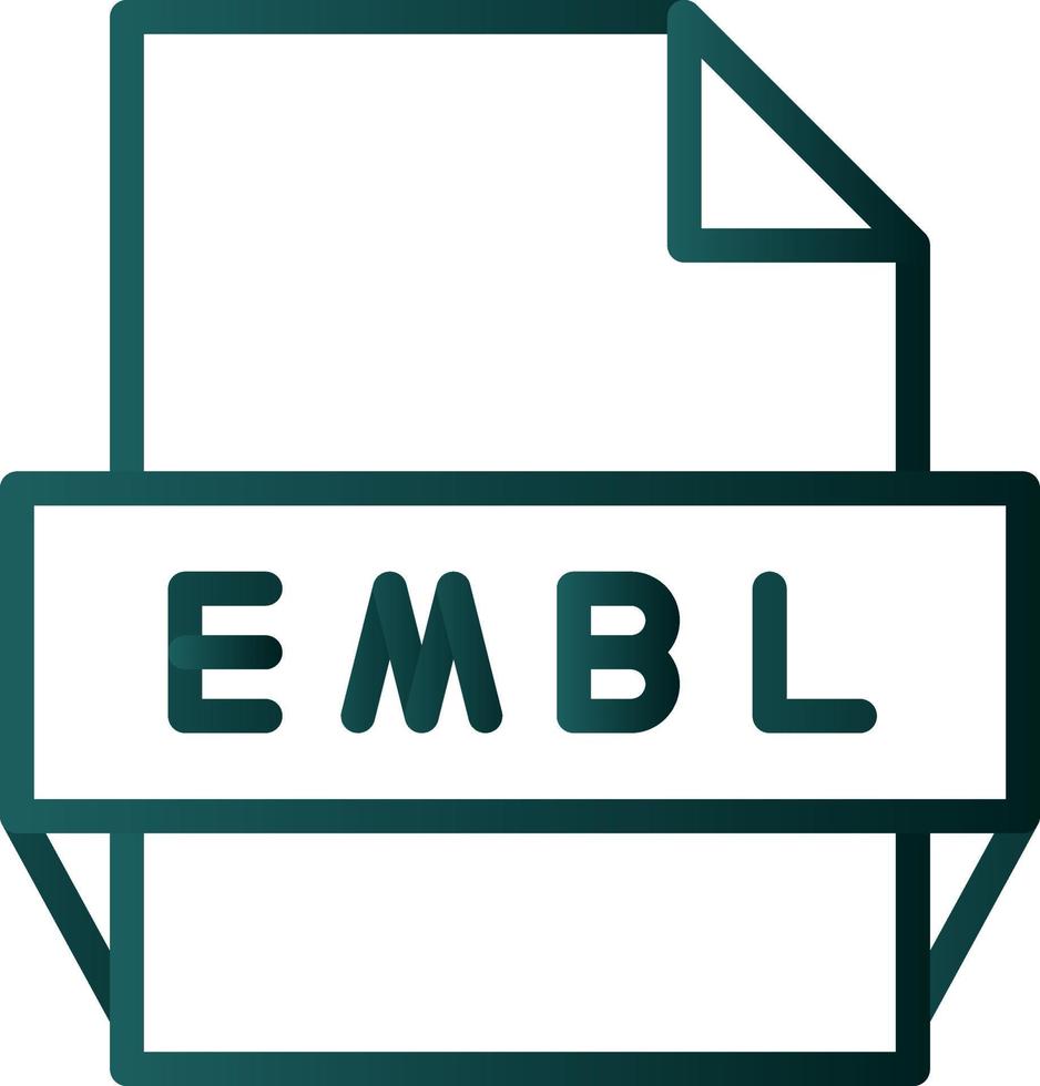 icono de formato de archivo embl vector