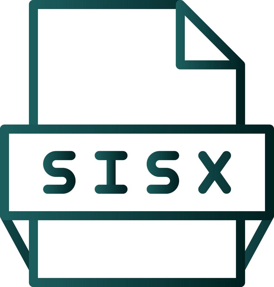 icono de formato de archivo sisx vector